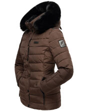 Navahoo Milianaa Winter Jacke Stepp Kurzjacke gefüttert Kapuze Kunstfell Schoko Größe XS - Gr. 34