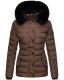 Navahoo Milianaa Winter Jacke Stepp Kurzjacke gefüttert Kapuze Kunstfell Schoko Größe XS - Gr. 34