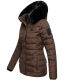 Navahoo Milianaa Winter Jacke Stepp Kurzjacke gefüttert Kapuze Kunstfell Schoko Größe XS - Gr. 34