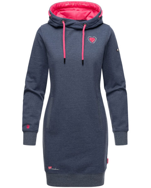 Navahoo Kirschblüte Damen Hoodie Blau-Mel.-Gr.XS