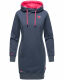 Navahoo Kirschblüte Damen Hoodie Blau-Mel.-Gr.XS