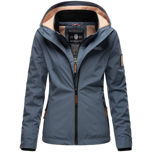 Marikoo Erdbeere Damen Übergangsjacke leicht gefüttert mit Kapuze Dusty Blue Größe L - Gr. 40
