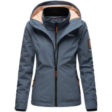 Marikoo Erdbeere Damen Übergangsjacke leicht gefüttert mit Kapuze Dusty Blue Größe L - Gr. 40