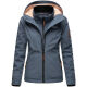 Marikoo Erdbeere Damen Übergangsjacke leicht gefüttert mit Kapuze Dusty Blue Größe L - Gr. 40