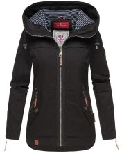 Navahoo Wekoo Damen Übergangsjacke mit Kapuze Schwarz  Größe XXXL - Gr. 46