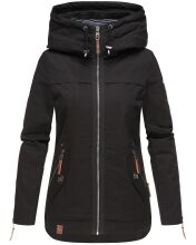 Navahoo Wekoo Damen Übergangsjacke mit Kapuze Schwarz  Größe XXXL - Gr. 46