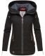 Navahoo Wekoo Damen Übergangsjacke mit Kapuze Schwarz  Größe XXXL - Gr. 46