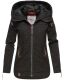Navahoo Wekoo Damen Übergangsjacke mit Kapuze Schwarz Muster Größe XXXL - Gr. 46