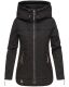 Navahoo Wekoo Damen Übergangsjacke mit Kapuze Schwarz Muster Größe XXXL - Gr. 46