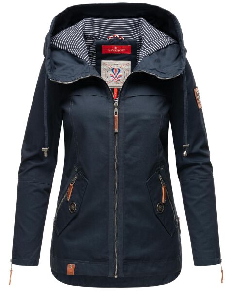 Navahoo Wekoo Damen Übergangsjacke mit Kapuze Navy Größe XXXL - Gr. 46