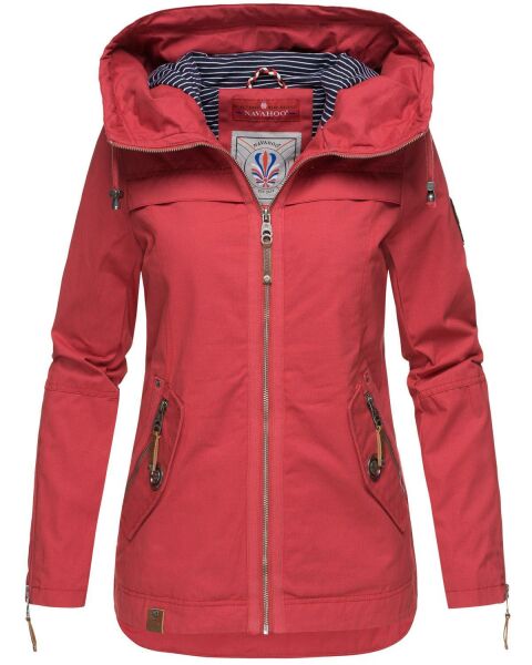 Navahoo Wekoo Damen Übergangsjacke mit Kapuze Rot Größe XXXL - Gr. 46