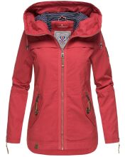 Navahoo Wekoo Damen Übergangsjacke mit Kapuze Rot Größe XXXL - Gr. 46