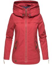 Navahoo Wekoo Damen Übergangsjacke mit Kapuze Rot Größe XXXL - Gr. 46