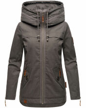 Navahoo Wekoo Damen Übergangsjacke mit Kapuze Anthrazit Muster Größe S - Gr. 36