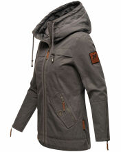 Navahoo Wekoo Damen Übergangsjacke mit Kapuze Anthrazit Muster Größe S - Gr. 36