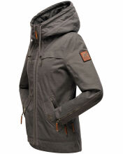 Navahoo Wekoo Damen Übergangsjacke mit Kapuze Anthrazit Muster Größe S - Gr. 36