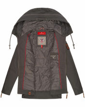 Navahoo Wekoo Damen Übergangsjacke mit Kapuze Anthrazit Muster Größe S - Gr. 36