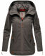 Navahoo Wekoo Damen Übergangsjacke mit Kapuze Anthrazit Muster Größe S - Gr. 36