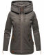 Navahoo Wekoo Damen Übergangsjacke mit Kapuze Anthrazit Muster Größe S - Gr. 36