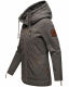 Navahoo Wekoo Damen Übergangsjacke mit Kapuze Anthrazit Muster Größe S - Gr. 36