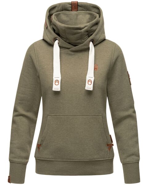 Navahoo Raniaa Damen Sweatshirt Hoodie Pullover Pulli Sweater Kapuze Dusty Olive - Melange Größe XL - Gr. 42