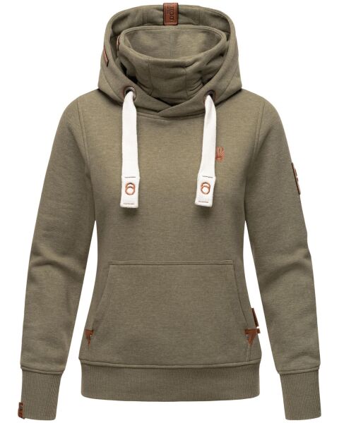 Navahoo Raniaa Damen Sweatshirt Hoodie Pullover Pulli Sweater Kapuze Dusty Olive - Melange Größe XXL - Gr. 44