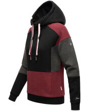 Navahoo Babykätzchen Damen Blocking Color Hoodie Kapuzenpullover Schwarz-Gr.XS