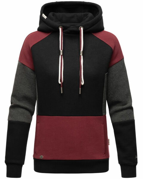 Navahoo Babykätzchen ladies blocking color hoodie sweatshirt hooded Schwarz-Gr.XL