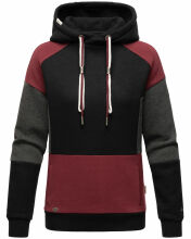 Navahoo Babykätzchen ladies blocking color hoodie sweatshirt hooded Schwarz-Gr.XL