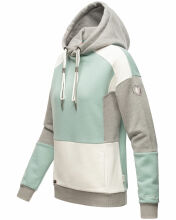 Navahoo Babykätzchen Damen Blocking Color Hoodie Kapuzenpullover Mint-Mel-Gr.XS