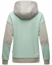 Navahoo Babykätzchen Damen Blocking Color Hoodie Kapuzenpullover Mint-Mel-Gr.XS