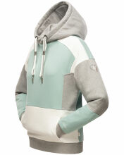 Navahoo Babykätzchen Damen Blocking Color Hoodie Kapuzenpullover Mint-Mel-Gr.XS