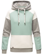 Navahoo Babykätzchen Damen Blocking Color Hoodie Kapuzenpullover Mint-Mel-Gr.XL