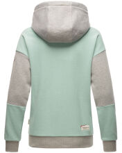 Navahoo Babykätzchen Damen Blocking Color Hoodie Kapuzenpullover Mint-Mel-Gr.XL