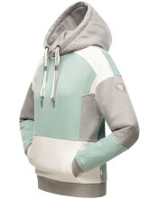 Navahoo Babykätzchen Damen Blocking Color Hoodie Kapuzenpullover Mint-Mel-Gr.XL