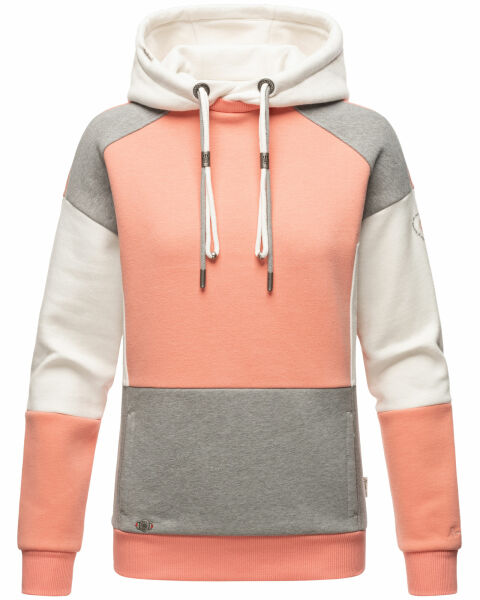 Navahoo Babykätzchen ladies blocking color hoodie sweatshirt hooded Apricot-Gr.XS
