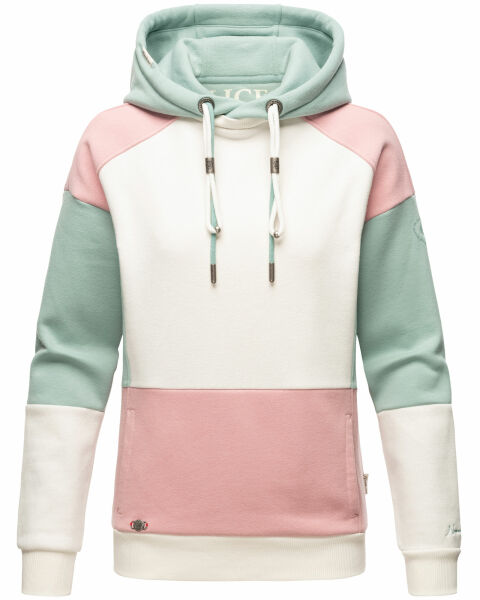 Navahoo Babykätzchen Damen Blocking Color Hoodie Kapuzenpullover Rosa-Gr.XS
