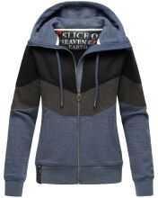 Navahoo Honigperle Damen Sweatjacke Blau-Mel.-Gr.XL