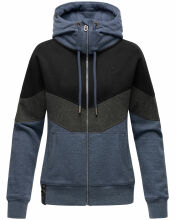 Navahoo Honigperle Damen Sweatjacke Blau-Mel.-Gr.XL
