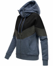 Navahoo Honigperle Damen Sweatjacke Blau-Mel.-Gr.XL