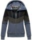 Navahoo Honigperle Damen Sweatjacke Blau-Mel.-Gr.XL