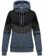 Navahoo Honigperle Damen Sweatjacke Blau-Mel.-Gr.XL