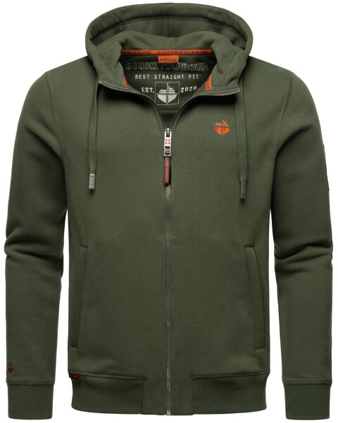 Stone Harbour Billie Joy Herren Sweatjacke Hoodie Dunkelolive-Gr.S
