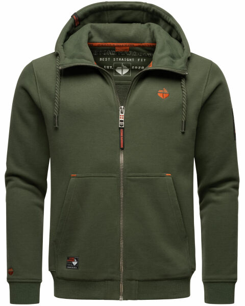 Stone Harbour Jacobi Jami Herren Sweatjacke Hoodie Dunkel Olive Größe S - Gr. S