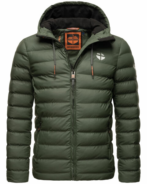 Stone Harbour Zaharoo wasserdichte Herren Regen Steppjacke Olive Größe S - Gr. S