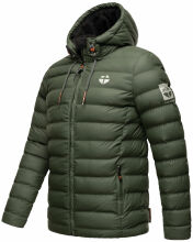 Stone Harbour Zaharoo wasserdichte Herren Regen Steppjacke Olive Größe XXL - Gr. 2XL