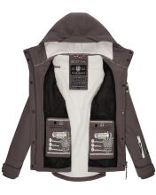 Marikoo Kleine Zicke Damen Softshell Frühling Übergangs Jacke Anthrazit Größe XXXL - Gr. 46
