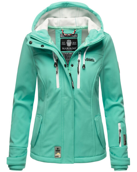 Marikoo Kleine Zicke Damen Softshell Frühling Übergangs Jacke Aqua Green Größe M - Gr. 38