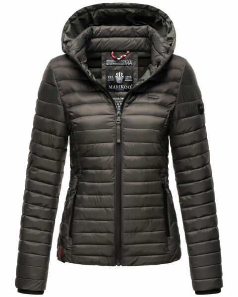 Marikoo Samtpfote leichte Damen Steppjacke Anthrazit Größe S - Gr. 36