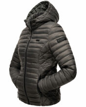 Marikoo Samtpfote leichte Damen Steppjacke Anthrazit Größe S - Gr. 36